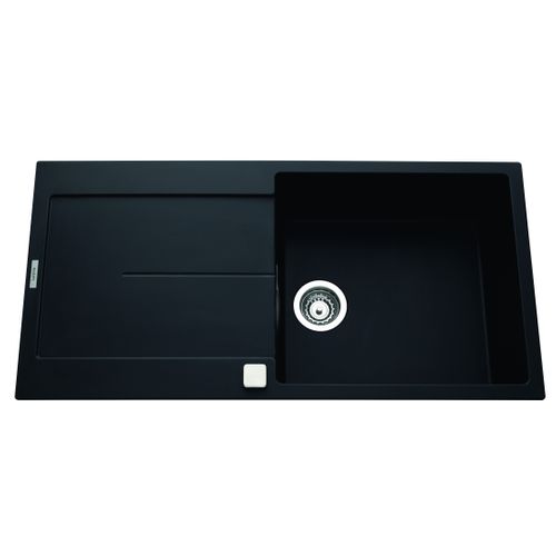 Evier résine 1 bac TAM TAM 100 x 56 cm noir vue de face