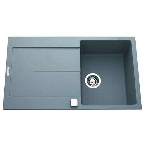 Evier granit 1 bac TAM TAM 86 x 50 cm gris vue de face