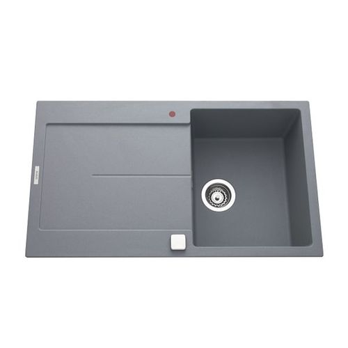 Evier granit 1 bac TAM TAM 86 x 50 cm gris vue 3/4