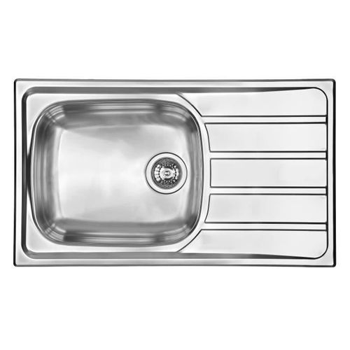 Evier inox 1 bac ROCK 86 x 50 cm inox lisse vue 3/4
