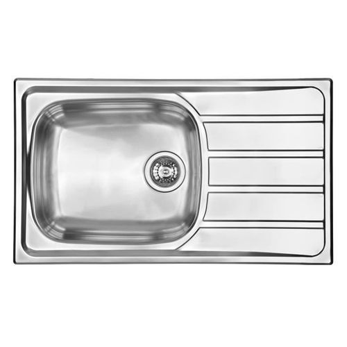 Evier inox 1 bac ROCK 86 x 50 cm inox structuré vue 3/4