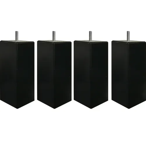 Jeu 4 pieds h.14,5 cm l. 7 cm DREAMEA CARRE noir vue de profil