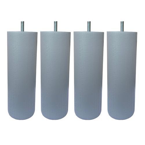Jeu de 4 pieds h. 20 cm DREAMEA CYLINDRE gris clair vue 3/4