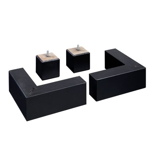 Jeu de 4 pieds noir h. 8 cm DREAMEA SOCLE/CARRE vue 3/4