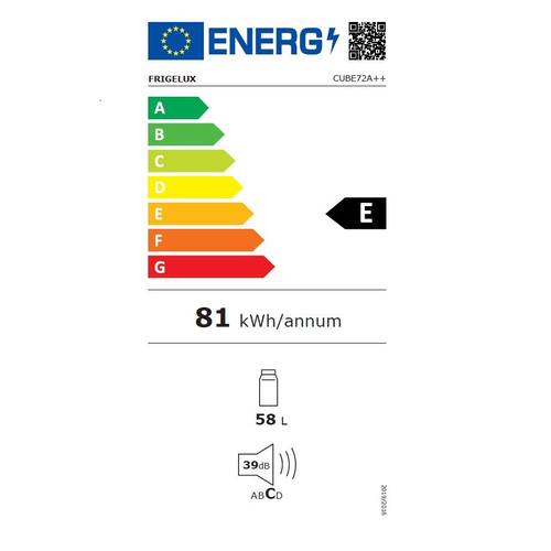Réfrigérateur Cube - Pose Libre - 68l - Froid Statique - 47cm - E - Cube72