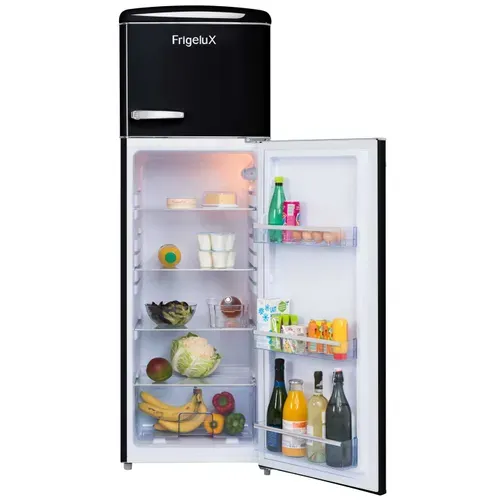 Réfrigérateur congélateur Noir, 246L, Vintage Design, Classe E - Rfdp246rn