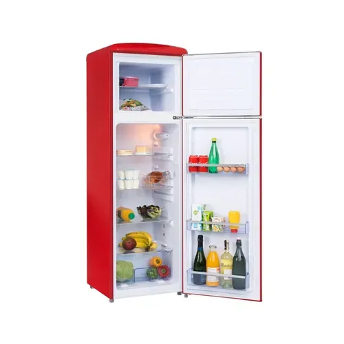 Réfrigérateur Congélateur Combiné L55 Cm 246L - Froid Statique - Rouge - Rfdp246rra++