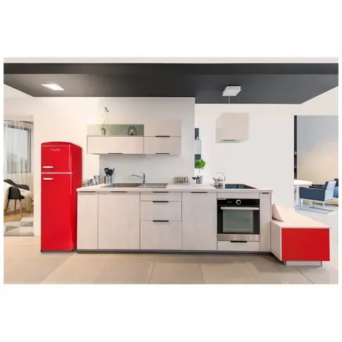 Réfrigérateur Congélateur Combiné L55 Cm 246L - Froid Statique - Rouge - Rfdp246rra++