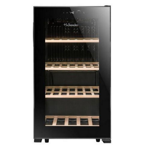 Cave à Vin de Service - 52 bouteilles, design noir moderne, éclairage LED - LS52Black