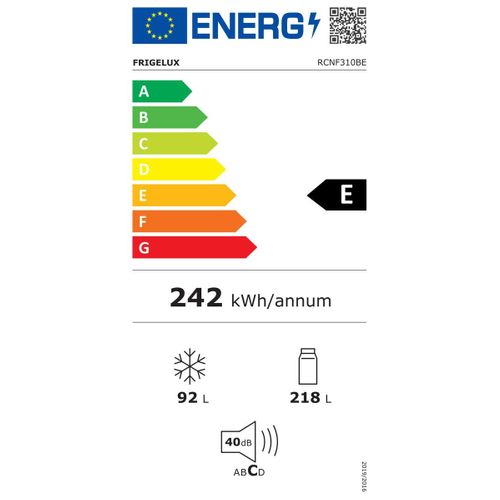 Rcnf310be Blanc 310 L - Double Porte - No Frost - éclairage LED - Portes Réversibles