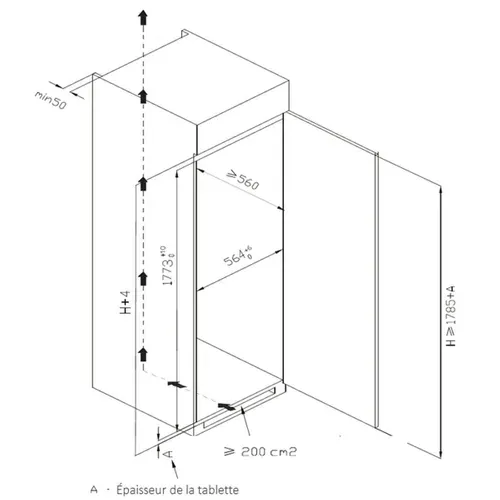 Réfrigérateur Intégrable 1 Porte 304l - Spnf177bi