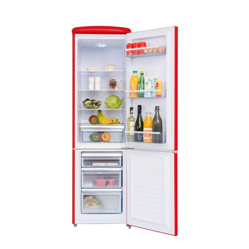 Cb255rrd – Réfrigérateur Combiné Rétro Rouge – 244 L – Réfrigérateur 181 L / Congélateur 63 L