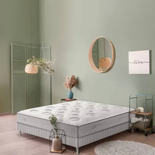 Matelas Ressort 180x200 cm, Ressorts Ensachés, Mi-ferme, H26 cm - SW4
