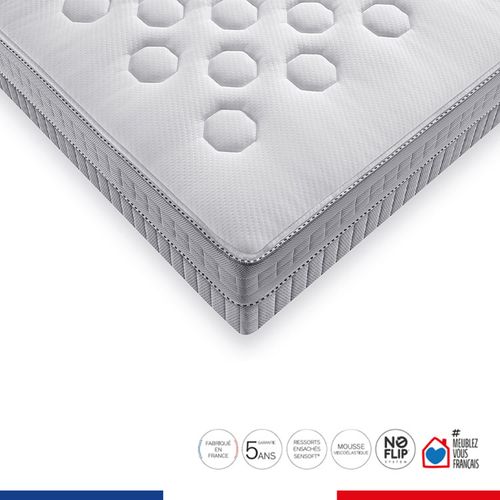 Matelas Ressorts Ensachés 140x190 cm - INITIAL - Epaisseur 23 cm - Ferme