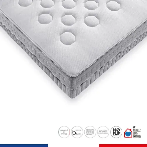 Matelas 160 x 200 Cm  Ressorts Ensaches  23 Cm Ferme Sw1