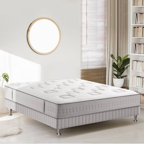 Matelas Ressorts Challenge 160x200 cm - Ferme - 660 Ressorts Ensachés - H24cm