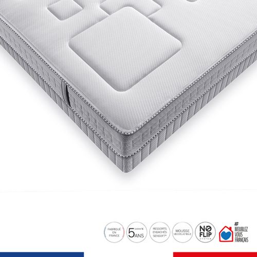 Matelas Ressorts Equilibre 140x200 cm - Ferme - 580 Ressorts Ensachés - H25