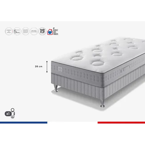 Ens Flexion 90x190 Matelas H26 Ressort Ensachés, Mi-ferme, Sommier