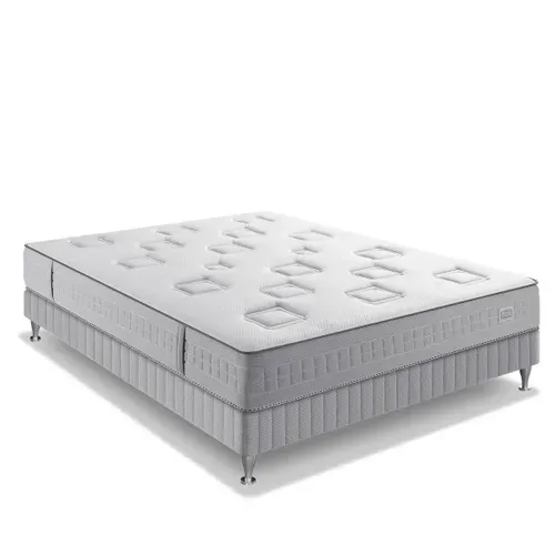 Ensemble Challenge 160x200 Matelas H24 Ressort Ensachés, Très Ferme, Sommier