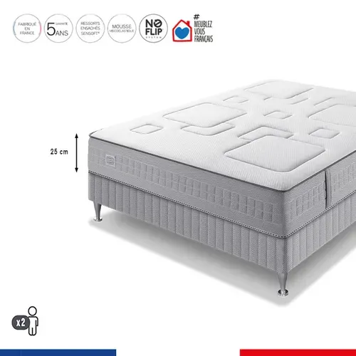 Ensemble Matelas Ressort Ensachés 160x200 + sommier - 25 cm - SW3