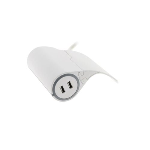 Multiprise Canapé 1 Prise 2p+t 16a + 2 USB - Blanc - Thomson