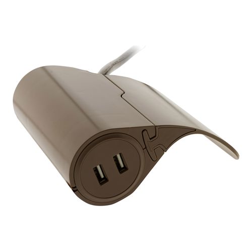 Multiprise Canapé 1 Prise 2p+t 16a + 2 USB - Marron - Thomson