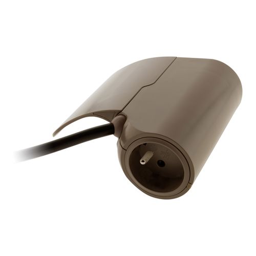 Multiprise Canapé 1 Prise 2p+t 16a + 2 USB - Marron - Thomson