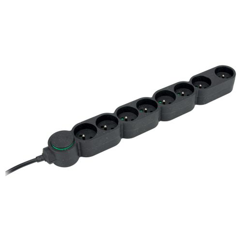 Bloc Multiprise Écoresponsable 8 Prises 2p+t Home Green - Noir - Zenitech