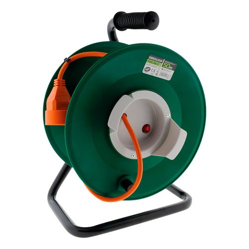 Enrouleur Jardin Vide Précâblé 3g1,5mm² 70cm + Coupe Circuit Noir - Zenitech