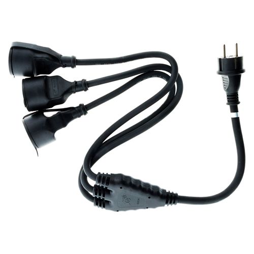 Prolongateur à Triple Tête Pour Chantier Ho7rn-f 16a 3g1,5mm² - Noir 1m - Zenitech