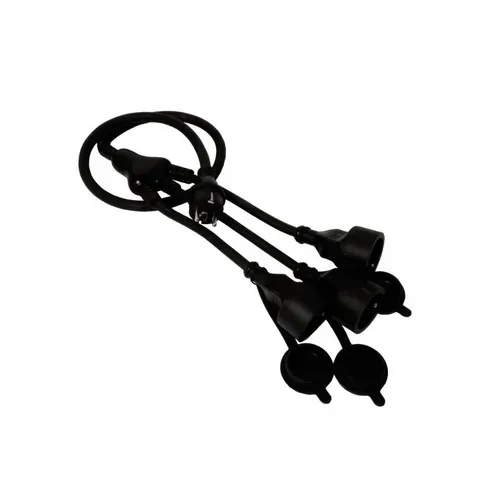 Prolongateur à Triple Tête Pour Chantier Ho7rn-f 16a 3g1,5mm² - Noir 1m - Zenitech