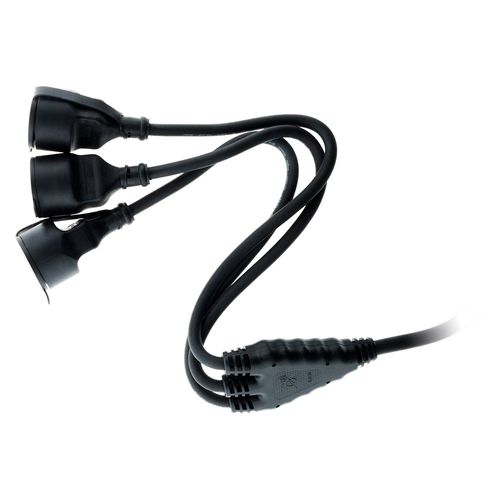 Prolongateur à Triple Tête Pour Chantier Ho7rn-f 16a 3g1,5mm² - Noir 1m - Zenitech