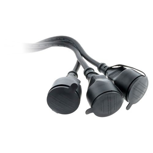 Prolongateur à Triple Tête Pour Chantier Ho7rn-f 16a 3g1,5mm² - Noir 1m - Zenitech