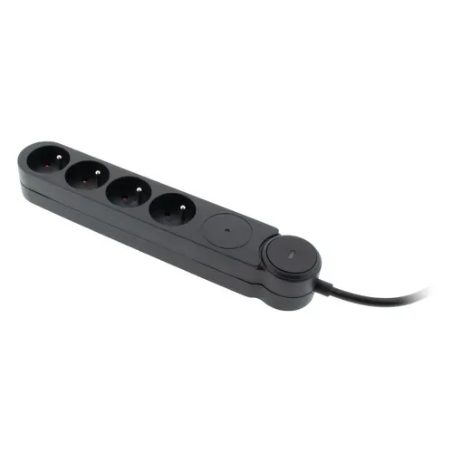 Multiprise Parafoudre Iota 4x16a + Interrupteur - Noir - Zenitech
