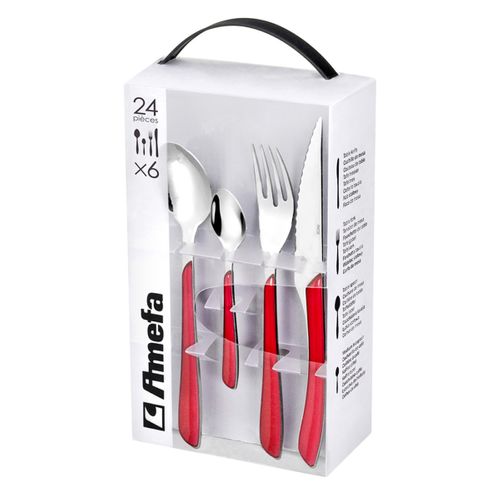 Excelsa - Coffret 24 couverts Excelsa - Mandala Red, Acier inox Rouge