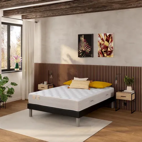 Sommier PU noir 140x190 cm DREAMEA SOMMIER FERME 3 vue d'ambiance 1