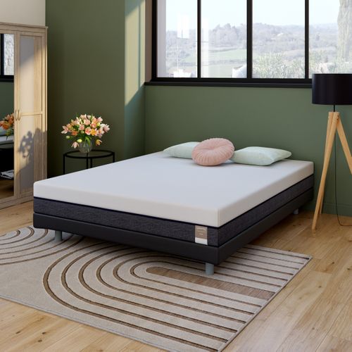 Sommier PU noir 160x200 cm DREAMEA SOMMIER FERME 3 vue d'ambiance 1