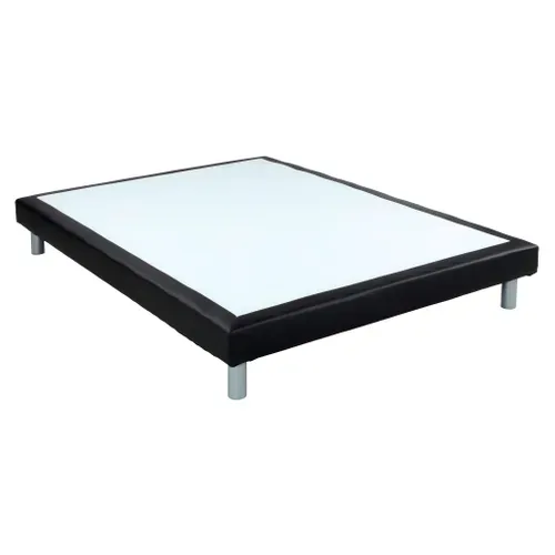Sommier PU noir 160x200 cm DREAMEA SOMMIER FERME 3 vue 3/4