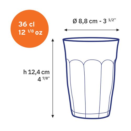 Le Picardie - Verre à Eau - Gris 36cl (lot De 6)