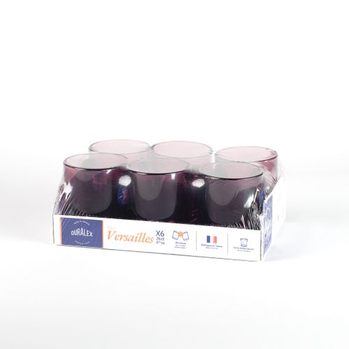 Versailles - Mug En Verre Prune 26 Cl (lot De 6)