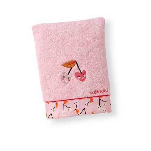 Manopla De Baño Catimini Escapade Kawaii | Algodón Jacquard 100% 400g/m² | Tamaño 15x21 Cm | Rosa Y Blanco | Suave Y Absorbente