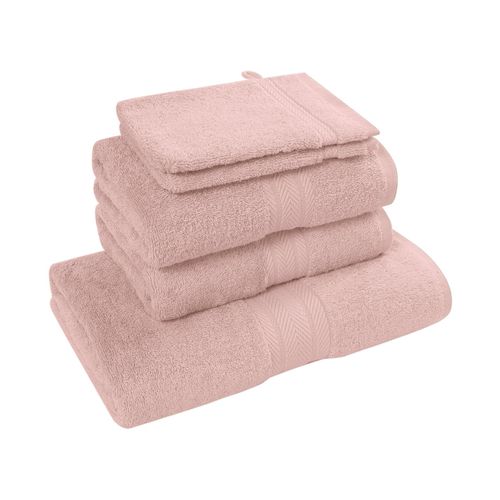 Ensemble De Bain 5 Pièces (1 Drap De Bain + 2 Serviettes De Toilette + 2 Gants) Poudre Luxury