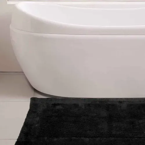 Tapis Doux et épais De Bain Ou D'intérieur 2000 G/m²  60x100 Cm Noir Nuanco