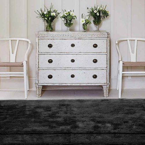 Tapis Doux et épais De Bain Ou D'intérieur 2000 G/m²  50x80 Cm Noir Nuanco