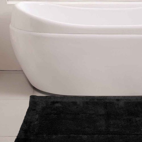 Tapis Doux et épais De Bain Ou D'intérieur 2000 G/m²  50x80 Cm Noir Nuanco