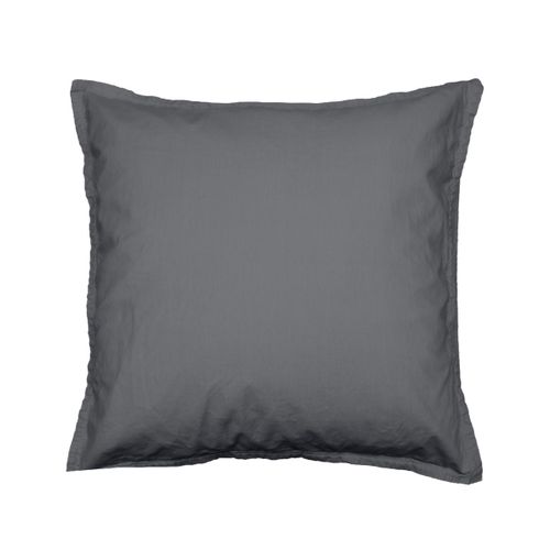 Lot De 2 Taies D'oreiller En Coton  65x65 Cm Anthracite Studio