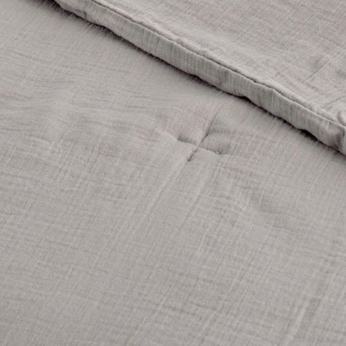 Chemin De Lit Gaze De Coton  90x200 Cm Gris Perle Loft