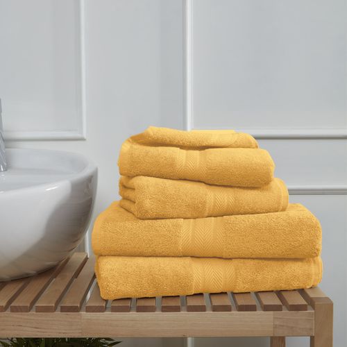 Ensemble De Bain 4 Pièces (2 Draps De Bain + 2 Serviettes De Toilette)   Caramel Luxury