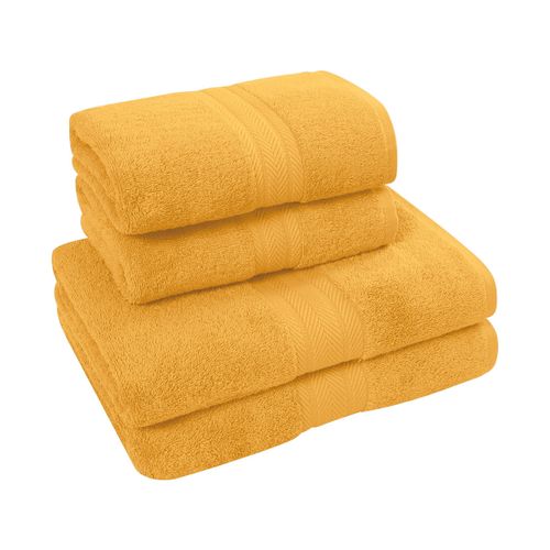 Ensemble De Bain 4 Pièces (2 Draps De Bain + 2 Serviettes De Toilette)   Caramel Luxury