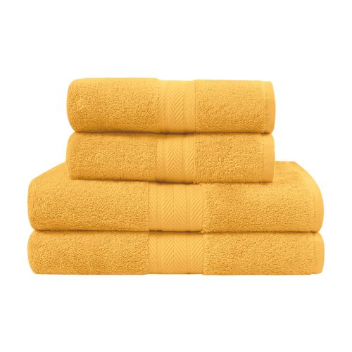 Ensemble De Bain 4 Pièces (2 Draps De Bain + 2 Serviettes De Toilette)   Caramel Luxury